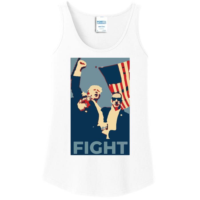 Trump Shot Trump Fight Ladies Essential Tank