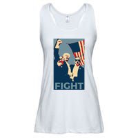 Trump Shot Trump Fight Ladies Essential Flowy Tank