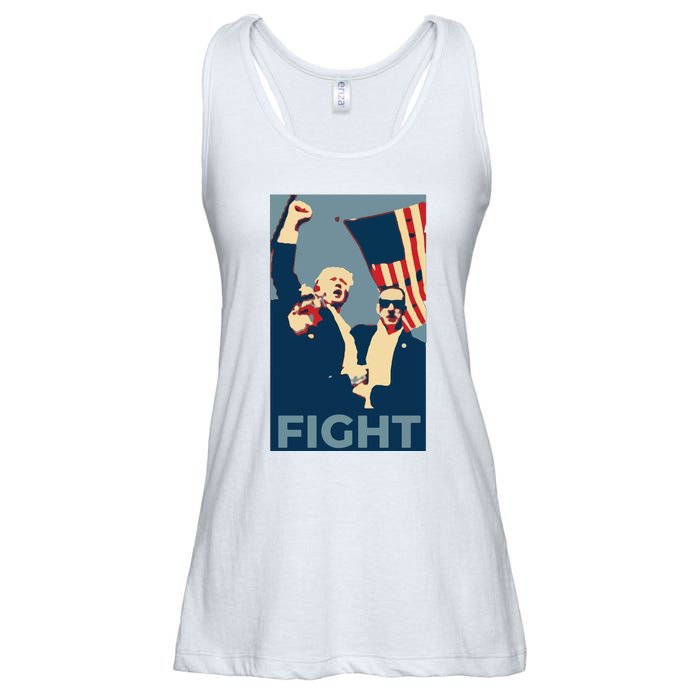 Trump Shot Trump Fight Ladies Essential Flowy Tank