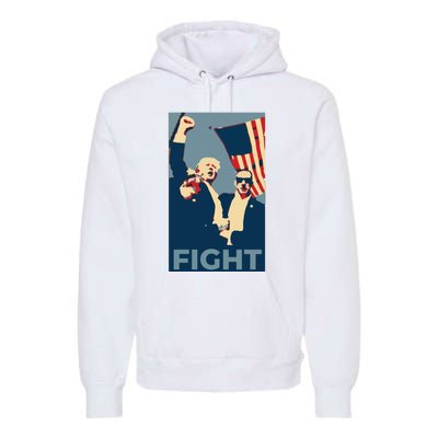 Trump Shot Trump Fight Premium Hoodie