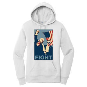 Trump Shot Trump Fight Women's Pullover Hoodie