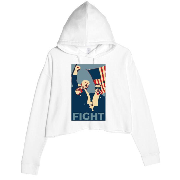 Trump Shot Trump Fight Crop Fleece Hoodie