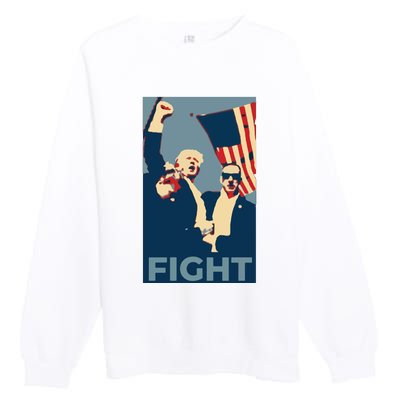 Trump Shot Trump Fight Premium Crewneck Sweatshirt