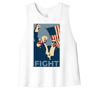 Trump Shot Trump Fight Women's Racerback Cropped Tank