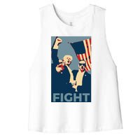 Trump Shot Trump Fight Women's Racerback Cropped Tank