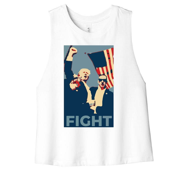 Trump Shot Trump Fight Women's Racerback Cropped Tank