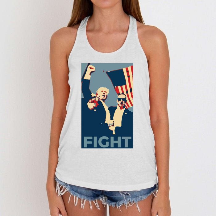 Trump Shot Trump Fight Women's Knotted Racerback Tank