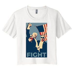 Trump Shot Trump Fight Women's Crop Top Tee