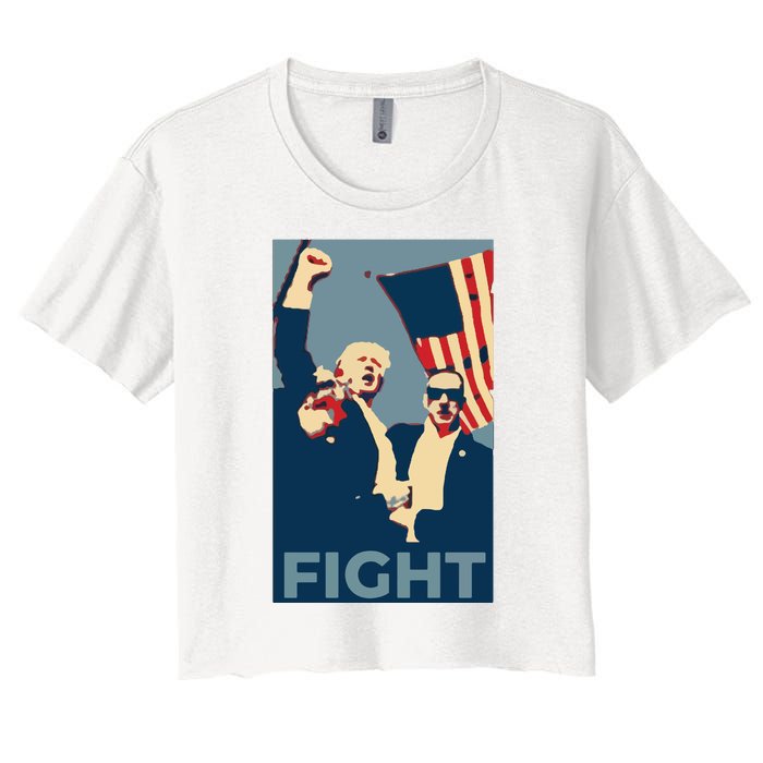 Trump Shot Trump Fight Women's Crop Top Tee