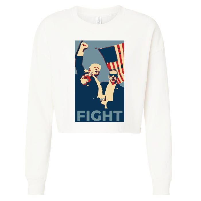 Trump Shot Trump Fight Cropped Pullover Crew