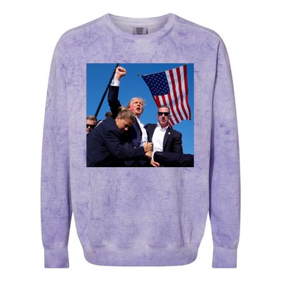 Trump Shooting Trump 2024 Ill Never Stop Fighting For My Country Colorblast Crewneck Sweatshirt