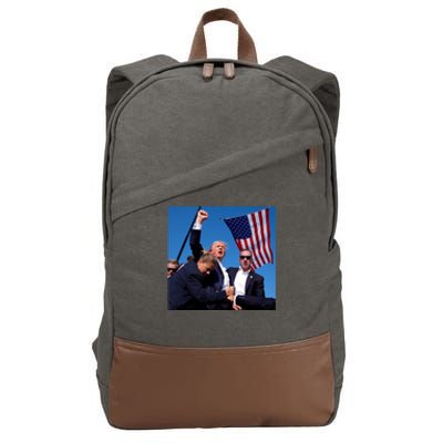 Trump Shooting Trump 2024 Ill Never Stop Fighting For My Country Cotton Canvas Backpack