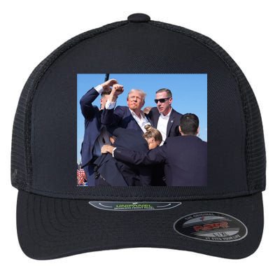 Trump Shooting Trump 2024 Ill Never Stop Fighting For My Country Flexfit Unipanel Trucker Cap