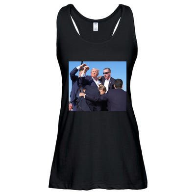 Trump Shooting Trump 2024 Ill Never Stop Fighting For My Country Ladies Essential Flowy Tank