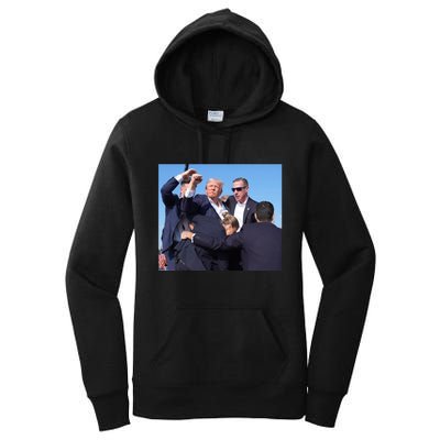 Trump Shooting Trump 2024 Ill Never Stop Fighting For My Country Women's Pullover Hoodie