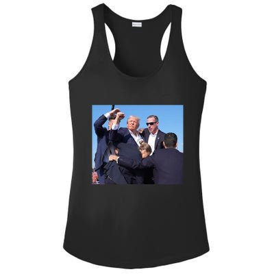 Trump Shooting Trump 2024 Ill Never Stop Fighting For My Country Ladies PosiCharge Competitor Racerback Tank