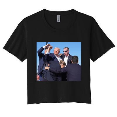 Trump Shooting Trump 2024 Ill Never Stop Fighting For My Country Women's Crop Top Tee