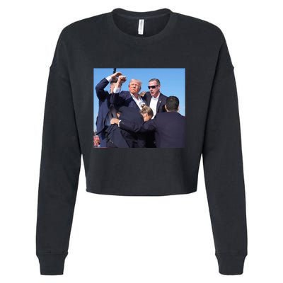 Trump Shooting Trump 2024 Ill Never Stop Fighting For My Country Cropped Pullover Crew