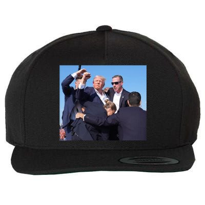 Trump Shooting Trump 2024 Ill Never Stop Fighting For My Country Wool Snapback Cap