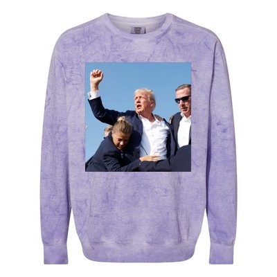 Trump Shooting Trump 2024 Ill Never Stop Fighting For My Country Colorblast Crewneck Sweatshirt