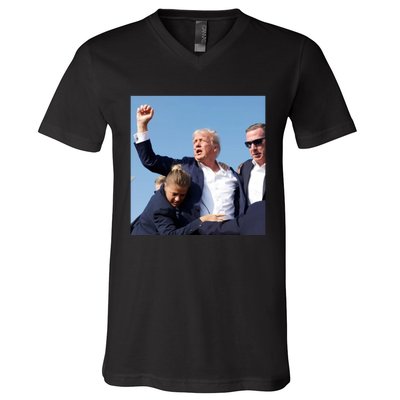 Trump Shooting Trump 2024 Ill Never Stop Fighting For My Country V-Neck T-Shirt