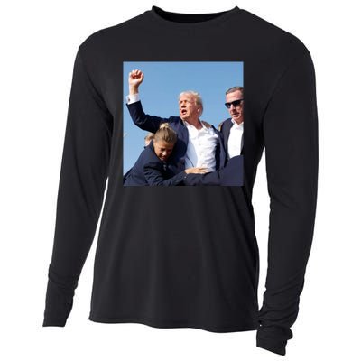 Trump Shooting Trump 2024 Ill Never Stop Fighting For My Country Cooling Performance Long Sleeve Crew