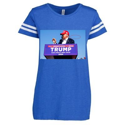 Trump Shooting Trump 2024 Ill Never Stop Fighting For My Country Enza Ladies Jersey Football T-Shirt