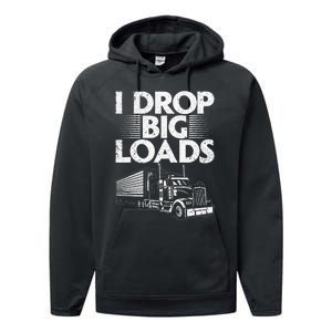 Trucker Semi Truck Driver Lover Performance Fleece Hoodie