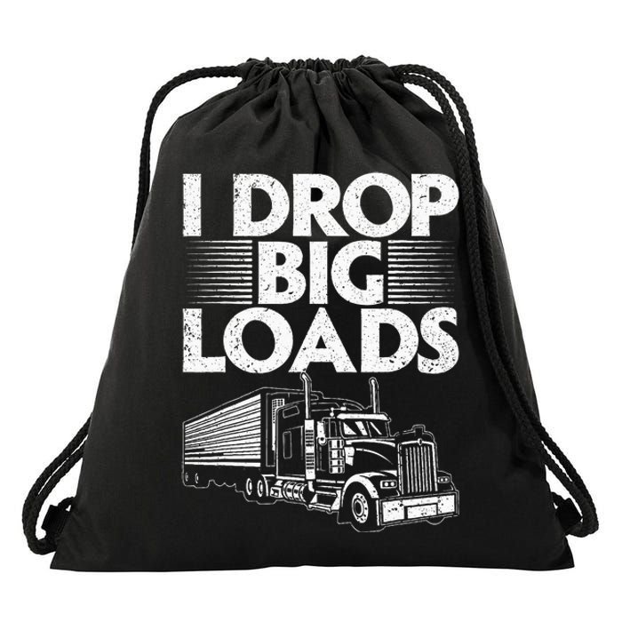 Trucker Semi Truck Driver Lover Drawstring Bag