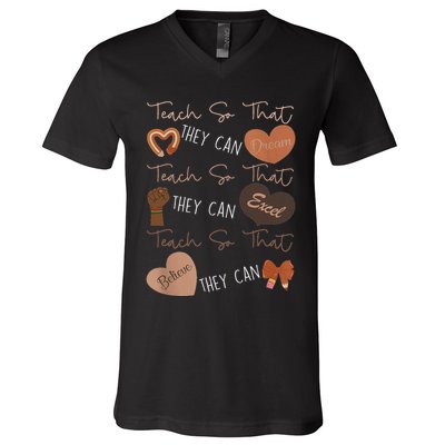 Teach So That They Can Dream Excel Teacher V-Neck T-Shirt