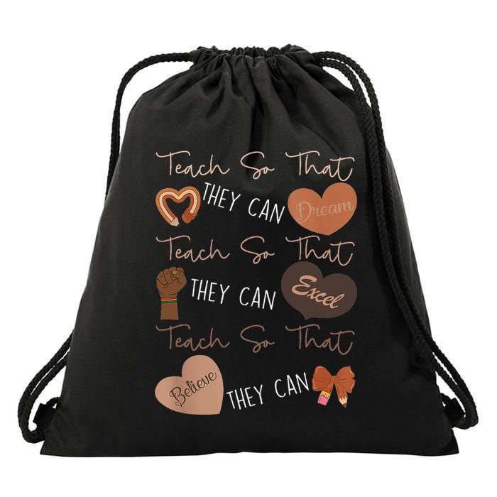 Teach So That They Can Dream Excel Teacher Drawstring Bag