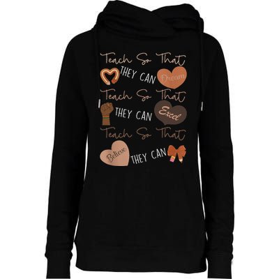 Teach So That They Can Dream Excel Teacher Womens Funnel Neck Pullover Hood
