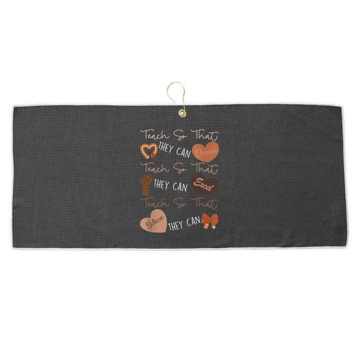 Teach So That They Can Dream Excel Teacher Large Microfiber Waffle Golf Towel
