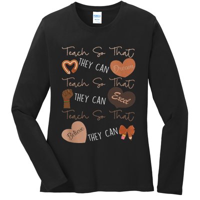 Teach So That They Can Dream Excel Teacher Ladies Long Sleeve Shirt