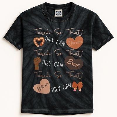 Teach So That They Can Dream Excel Teacher Kids Tie-Dye T-Shirt