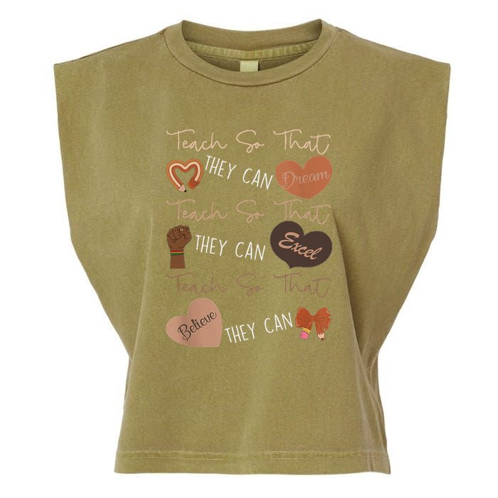 Teach So That They Can Dream Excel Teacher Garment-Dyed Women's Muscle Tee