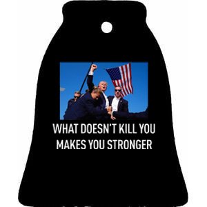 Trump Stronger Ceramic Bell Ornament