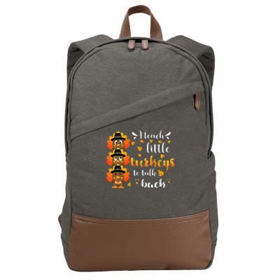 Thanksgiving Speech Therapy Empowering Little Turkeys Cotton Canvas Backpack