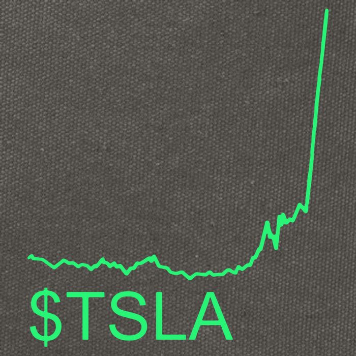 TSLA Stock Cotton Canvas Backpack