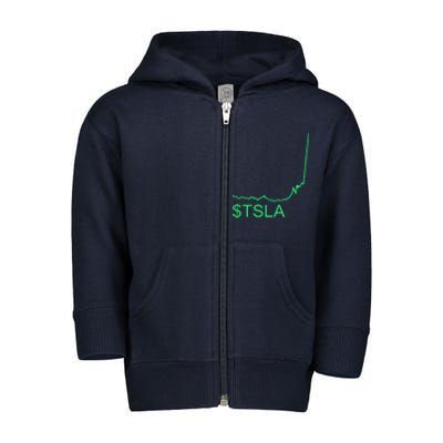 TSLA Stock Toddler Zip Fleece Hoodie