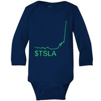 TSLA Stock Baby Long Sleeve Bodysuit