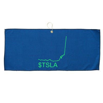 TSLA Stock Large Microfiber Waffle Golf Towel