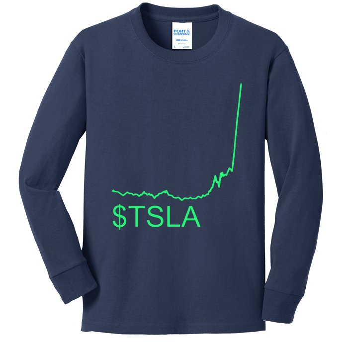 TSLA Stock Kids Long Sleeve Shirt