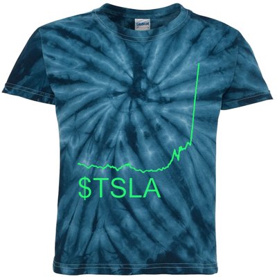 TSLA Stock Kids Tie-Dye T-Shirt