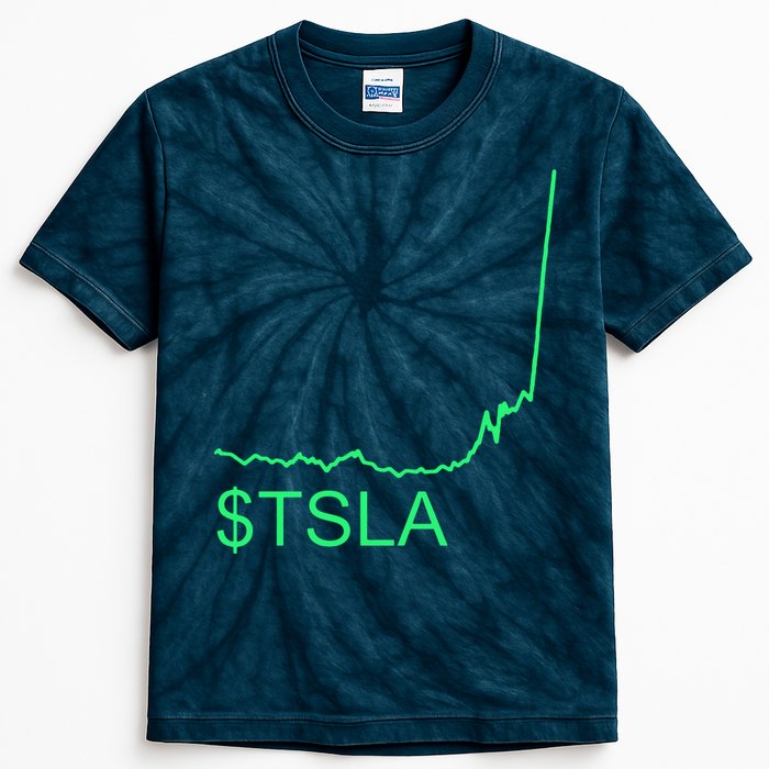 TSLA Stock Kids Tie-Dye T-Shirt