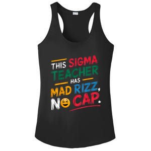 This Sigma Teacher Has Mad Rizz No Cap Funny Sigma Teacher Ladies PosiCharge Competitor Racerback Tank