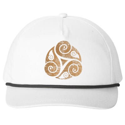 Triple Spiral The Celtic Triskele Triskelion Snapback Five-Panel Rope Hat