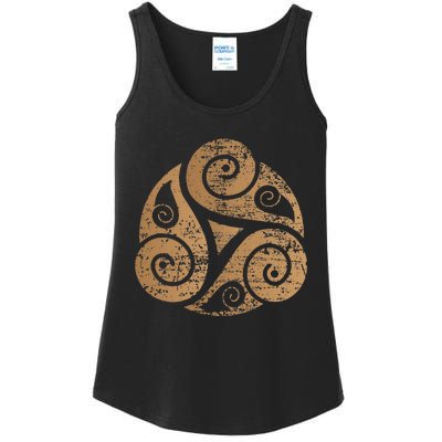 Triple Spiral The Celtic Triskele Triskelion Ladies Essential Tank