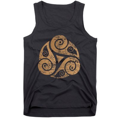 Triple Spiral The Celtic Triskele Triskelion Tank Top