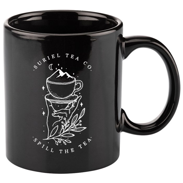 The SurielS Tea Co Spill The Tea 11oz C Handle Ceramic Mug